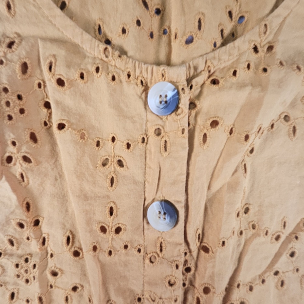 Fat Face Eyelet Tank Top Womens 4 Orange Embroidered Capsule Preppy Boho Peasant - Picture 2 of 14